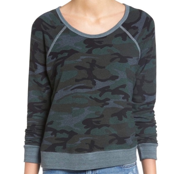 sundry varsity camo pullover